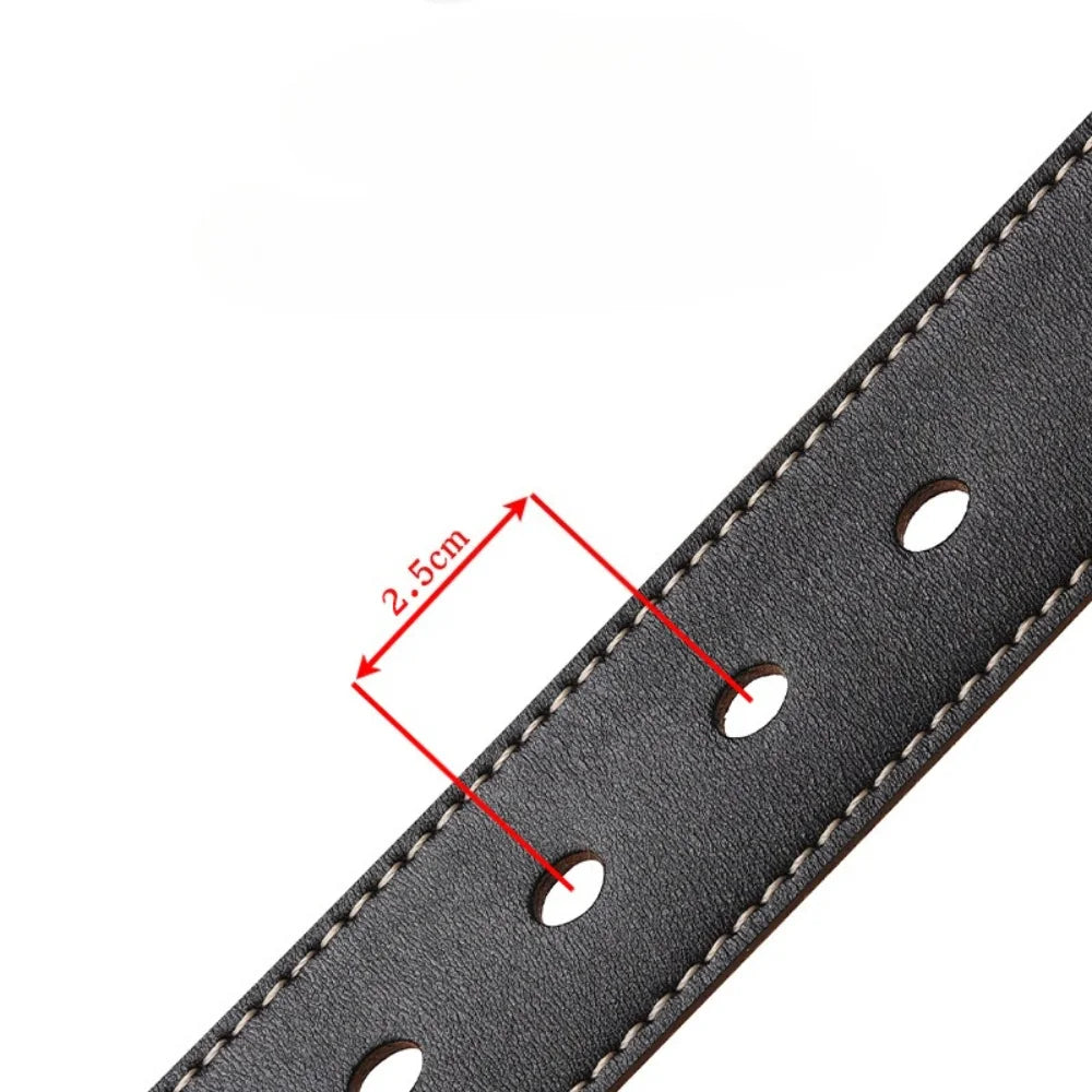 Men's Plus Size Cowskin Leather Belt with Buckle 3.3cm Casual 105–170cm