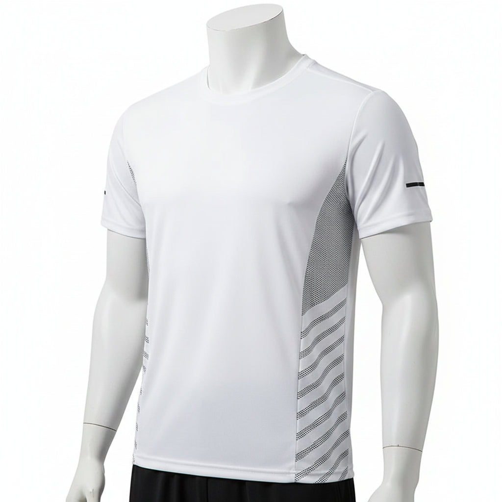 Mens Ice Silk Running T-Shirt | Quick Dry Breathable Reflective Gym Top
