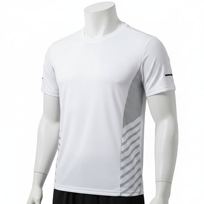 Mens Ice Silk Running T-Shirt | Quick Dry Breathable Reflective Gym Top