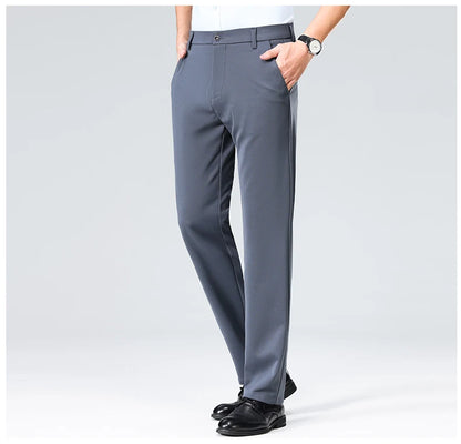 Mens Slim Fit Formal Trousers Stretch Smart Business Suit Pants - QHA UK