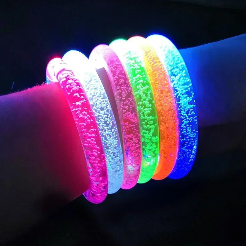 1–100PCS LED Glow Bracelets – Light-Up Bands for Halloween, Concerts, Parties & Holiday Decorations