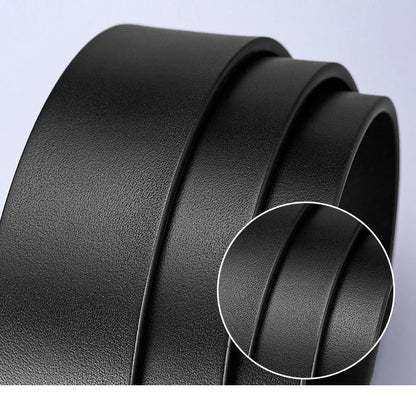 Men's Plus Size Faux Leather Belt Alloy Pin Buckle 3.3cm Black 120–140cm