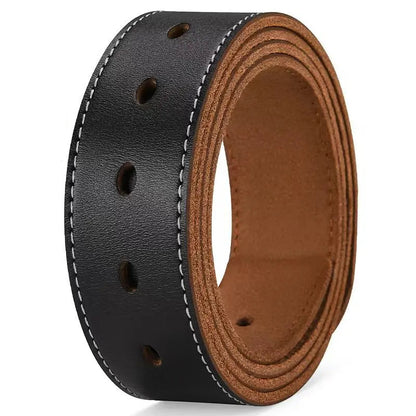 Men's Leather Belt, Black or Brown Casual Cowhide Split Leather, 105–170cm