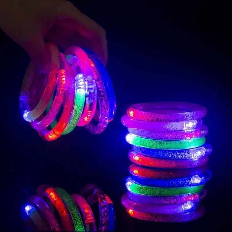 1–100PCS LED Glow Bracelets – Light-Up Bands for Halloween, Concerts, Parties & Holiday Decorations