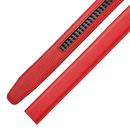 Men's Leather Belt Strap Without Buckle — Slim 3cm Cowhide Replacement Strap