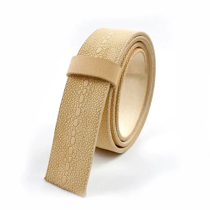 Men's Embossed Leather Belt Strap Without Buckle — 3.8cm Cowhide, Croc Print