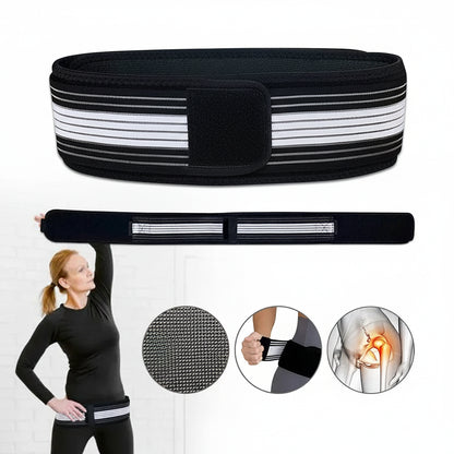 Black and white waist support belt with Salorie branding, shown on a white background.