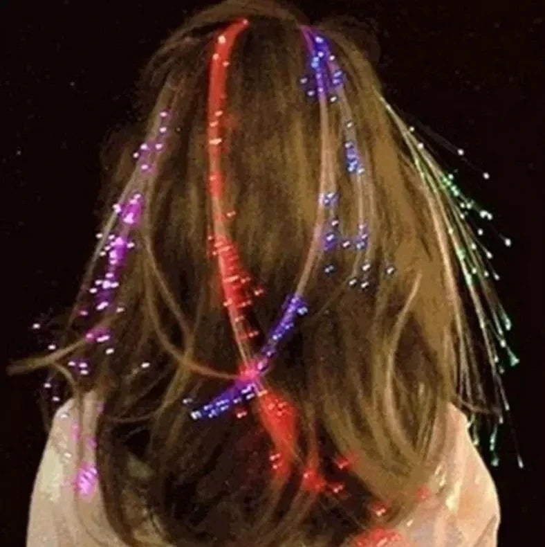 LED Fibre Optic Hair Clips – Light-Up Flash Braids & Luminous Hair Barrettes for Birthdays, Weddings, Parties & Carnivals