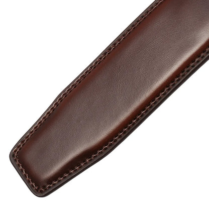 Mens Genuine Leather Belt Strap No Buckle 3cm Ratchet Replacement 110-130cm - QHA UK