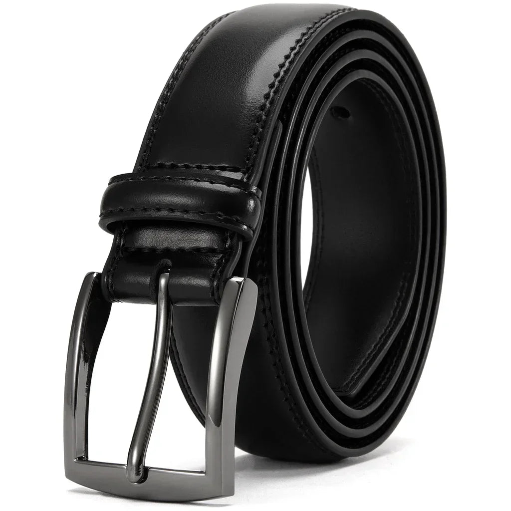Plus Size Mens Genuine Leather Belt 105–155cm Long Metal Pin Buckle