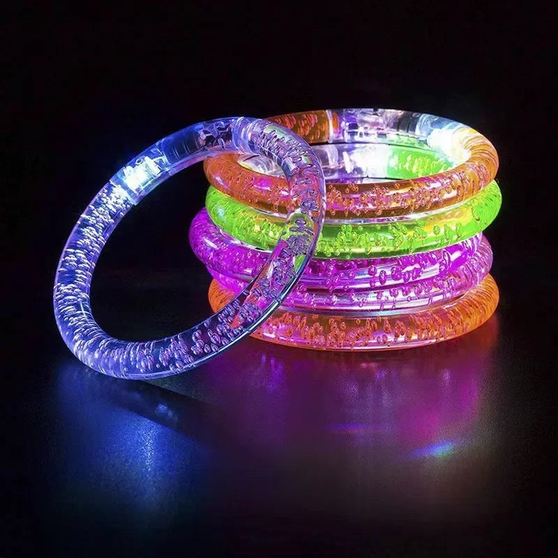 1–100PCS LED Glow Bracelets – Light-Up Bands for Halloween, Concerts, Parties & Holiday Decorations