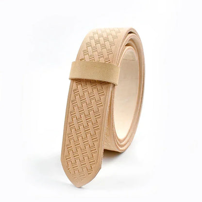 Men's Embossed Leather Belt Strap Without Buckle — 3.8cm Cowhide, Croc Print