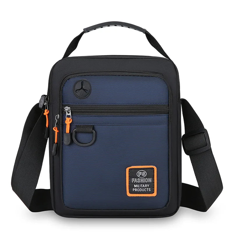 Men's Mini Oxford Messenger Bag with Zipper Closure and Polyester Lining