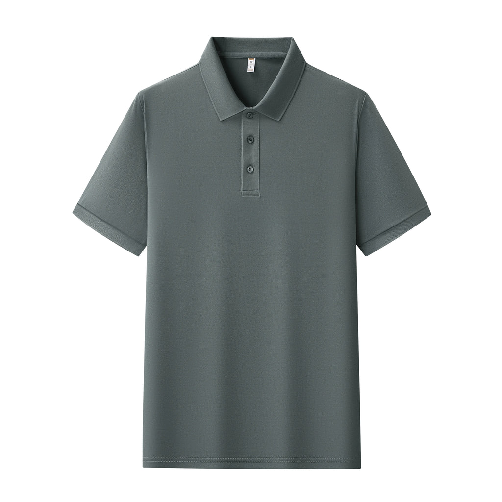 Mens Summer Polo Shirt Polyester Breathable Sweat Absorbent Short Sleeve Top UK