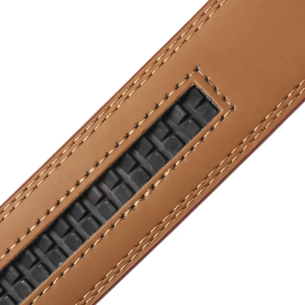 Mens Cowhide Genuine Split Leather Belt Strap No Buckle for Automatic Buckle