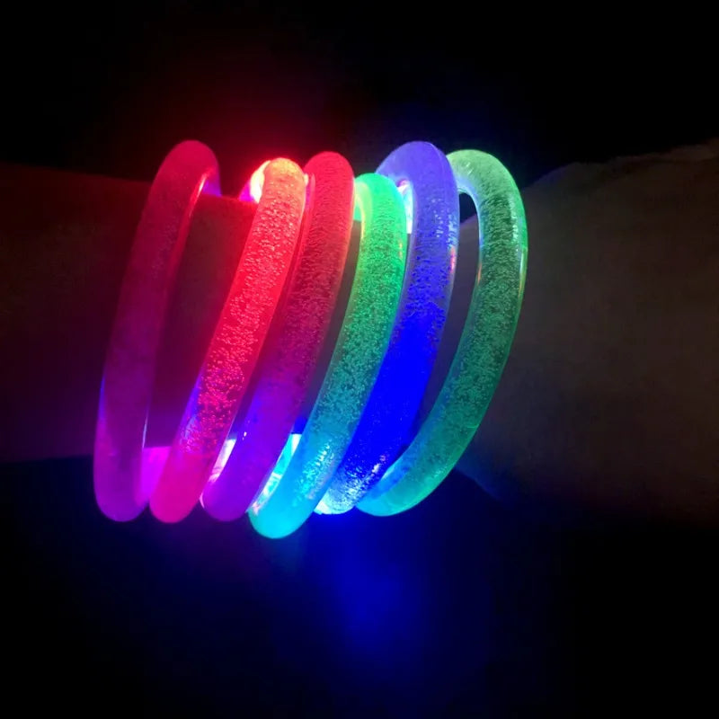 1–100PCS LED Glow Bracelets – Light-Up Bands for Halloween, Concerts, Parties & Holiday Decorations