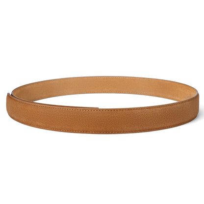 Men's Genuine Leather Suede Belt Strap No Buckle 3.5cm 110-130cm