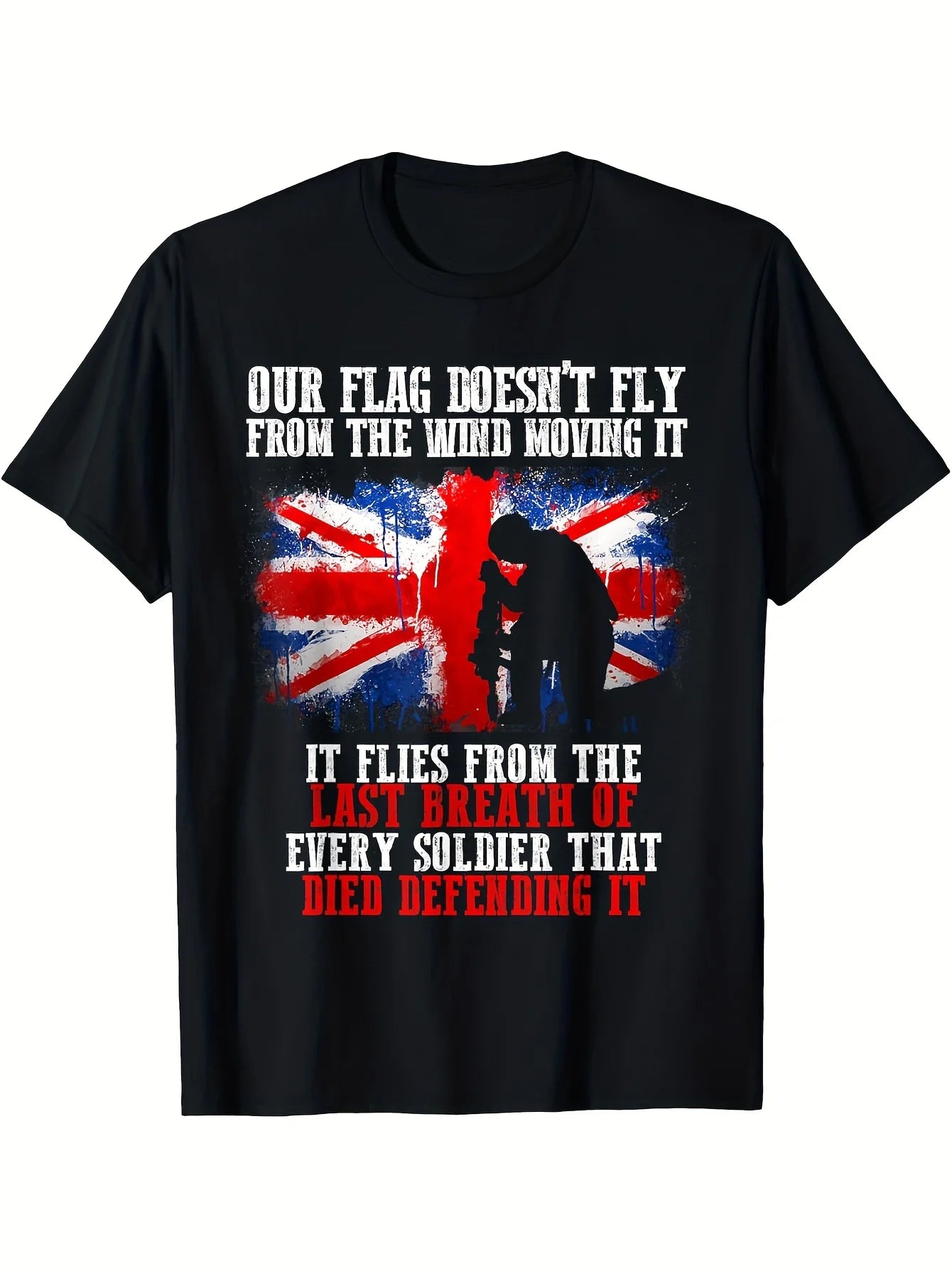 Men's British Army Tribute T-Shirt UK Flag Memorial Cotton Tee S–XXXL