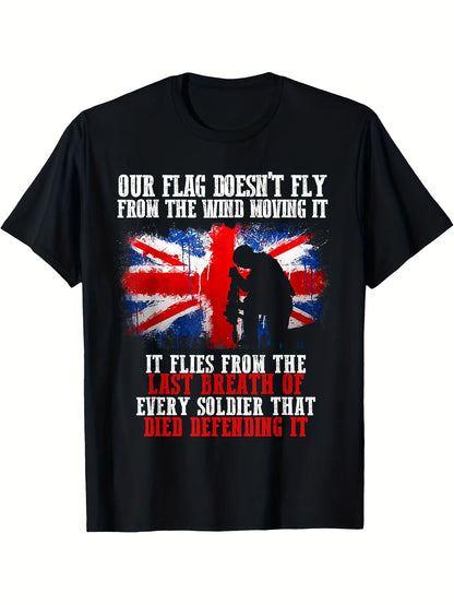 Men's British Army Tribute T-Shirt UK Flag Memorial Cotton Tee S–XXXL