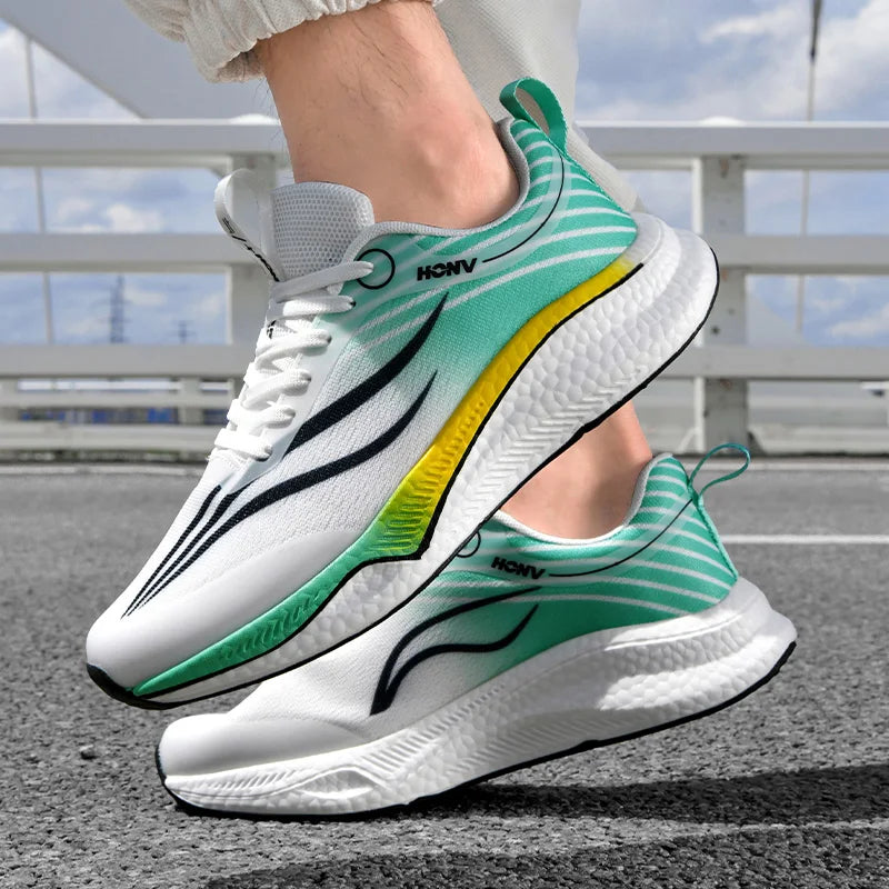 Sports Running Shoes for Men Marathon Air Cushion Breathable Ultralight Women Comfortable Athletic Nonskid Sneakers Gym Training