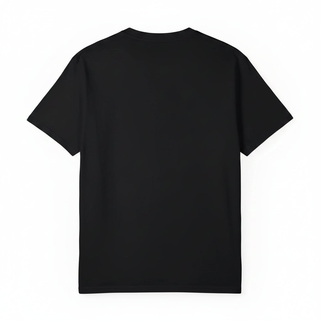 Black t-shirt on a white background