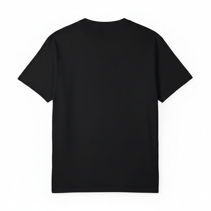 Black t-shirt on a white background