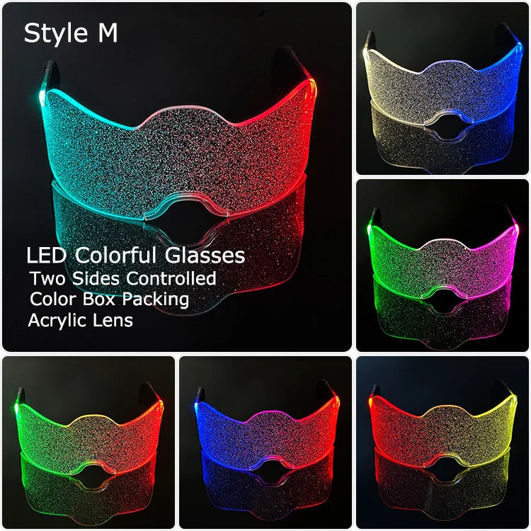 LED Light-Up Party Glasses – Acrylic Luminous Shades for Festivals, KTV, Bar & Stage Performances | Unisex for Adults & Kids