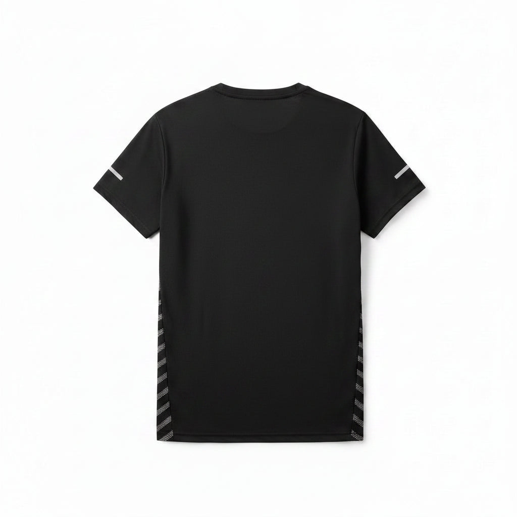 Black t-shirt on a hanger 