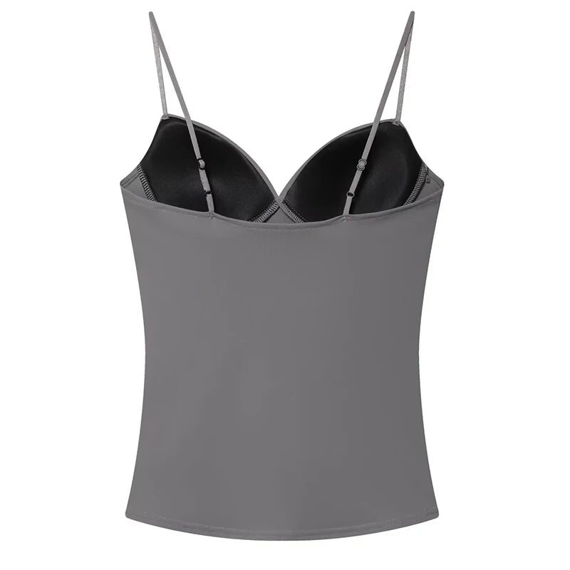 Womens Corset Crop Top Backless Camisole Bustier Bodycon Strap Top - QHA UK