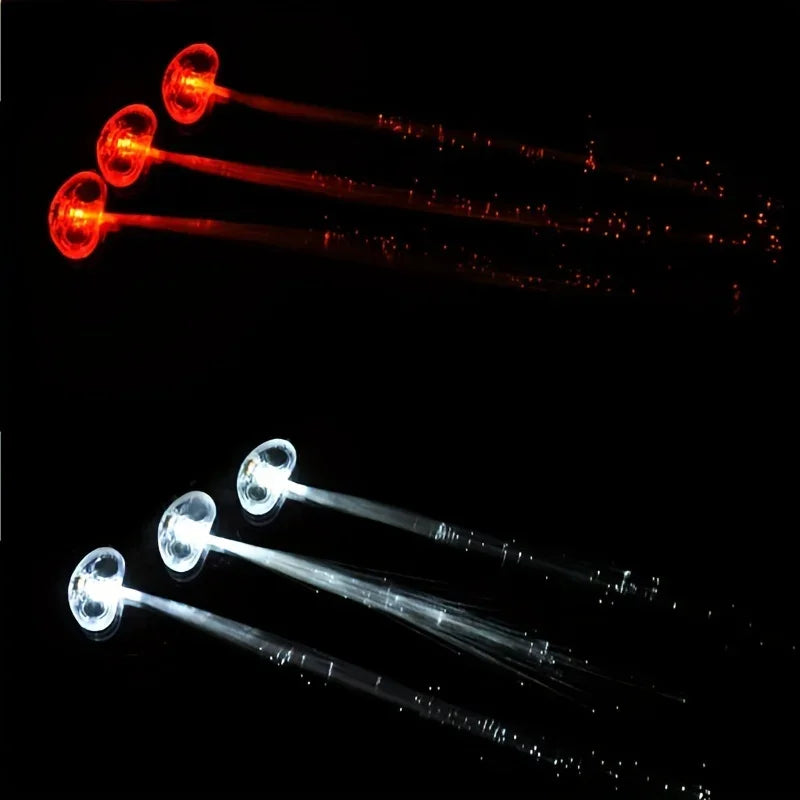 10PCS LED Fibre Optic Hair Clips – Light-Up Glow Barrettes for Parties, Bars & Night Events | Glow-in-the-Dark Hair Pins