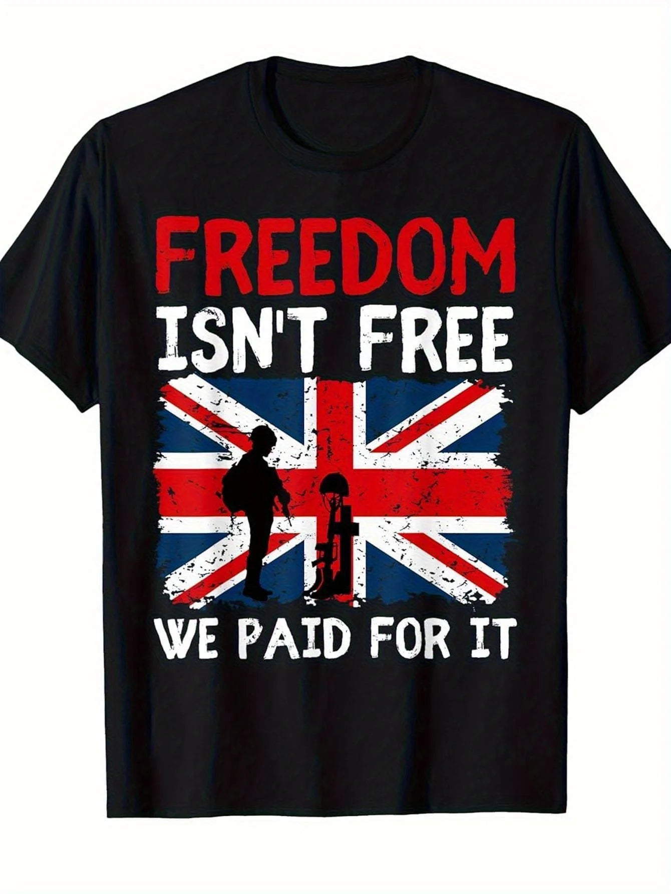 Men's British Army T-Shirt Freedom Isn't Free Union Jack Tee