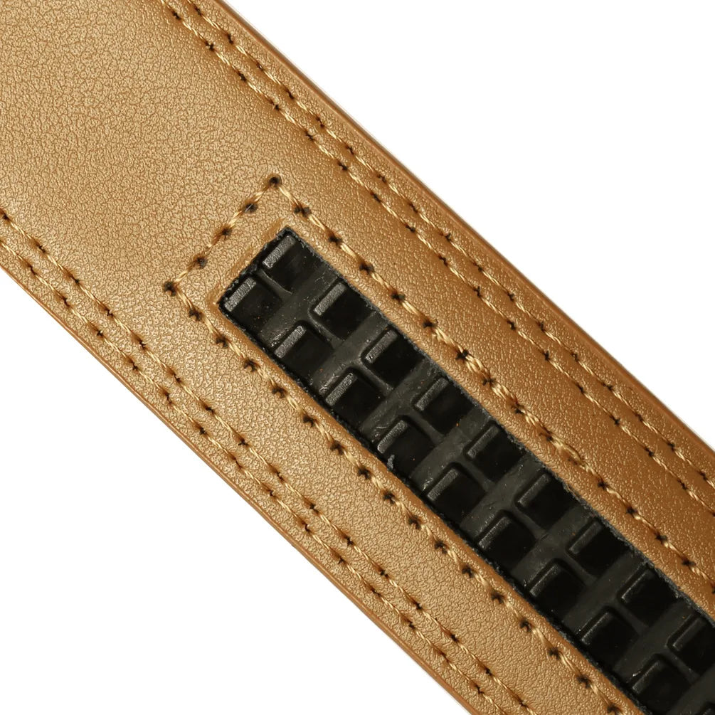 Unisex Thin Leather Belt Strap Without Buckle 3.1cm 110–130cm