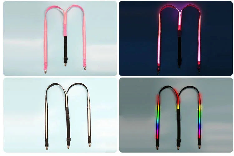 Light-Up LED Suspenders & Bow Tie Set – Adjustable Glowing Party Braces for Kids & Adults