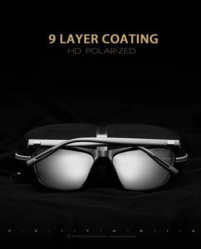 Mens Retro Square Polarized Sunglasses Men Women Aluminum TR90 UV400