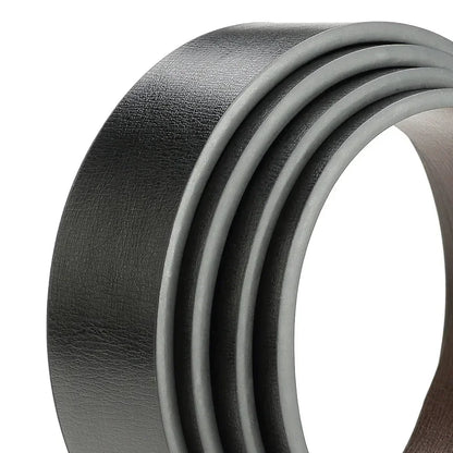 Mens Reversible PU Leather Belt Strap No Buckle Black / Brown 3.3cm - QHA UK