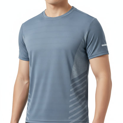 Mens Ice Silk Running T-Shirt | Quick Dry Breathable Reflective Gym Top