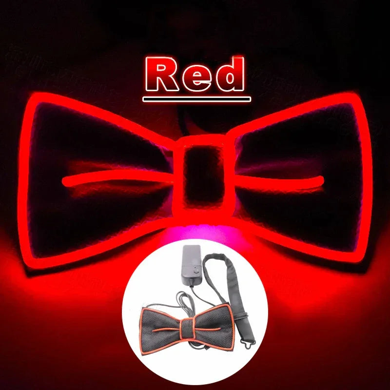 Light-Up LED Suspenders & Bow Tie Set – Adjustable Glowing Party Braces for Kids & Adults