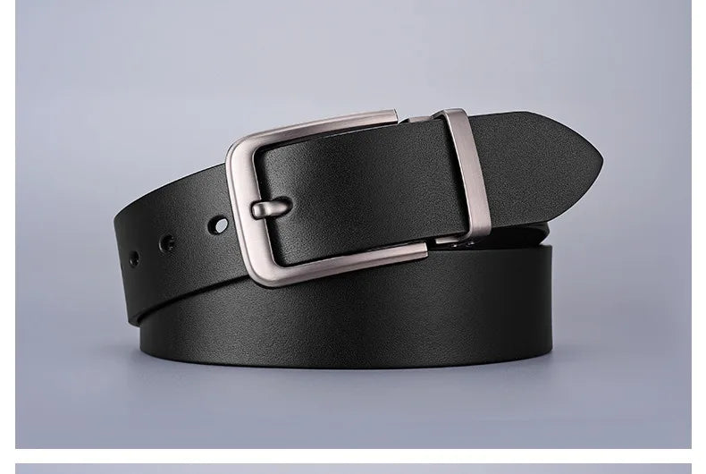 Men's Plus Size Faux Leather Belt Alloy Pin Buckle 3.3cm Black 120–140cm