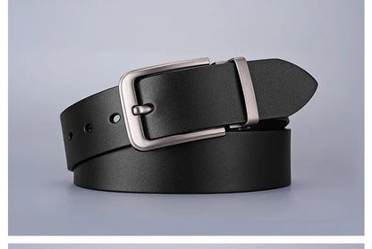 Men's Plus Size Faux Leather Belt Alloy Pin Buckle 3.3cm Black 120–140cm