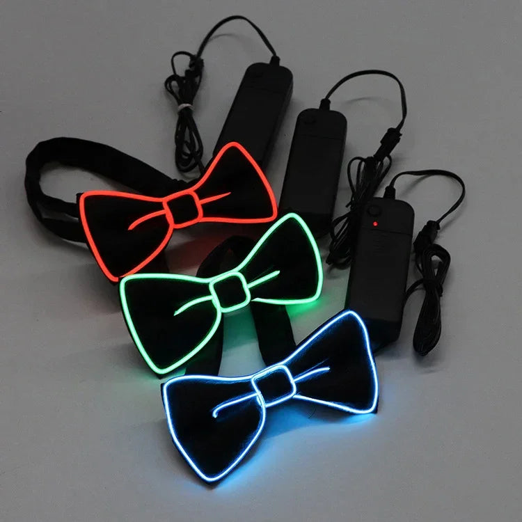Light-Up LED Suspenders & Bow Tie Set – Adjustable Glowing Party Braces for Kids & Adults