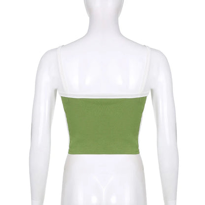 Womens Crop Cami Top Sleeveless Stretch Summer Vest Y2K Backless Top - QHA UK