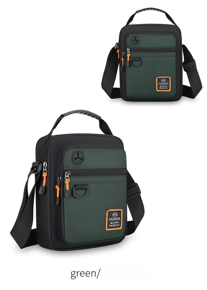Men's Mini Oxford Messenger Bag with Zipper Closure and Polyester Lining