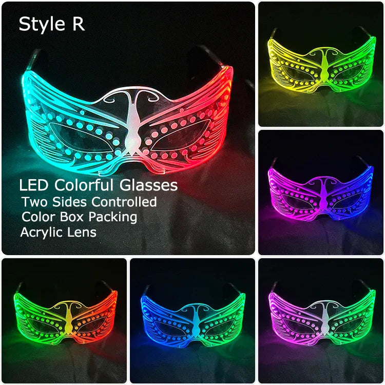 LED Light-Up Party Glasses – Acrylic Luminous Shades for Festivals, KTV, Bar & Stage Performances | Unisex for Adults & Kids