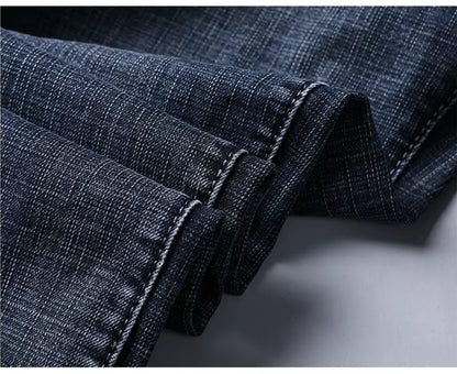 Mens Straight Stretch Jeans Slim Fit Smart Casual Work Denim Trousers