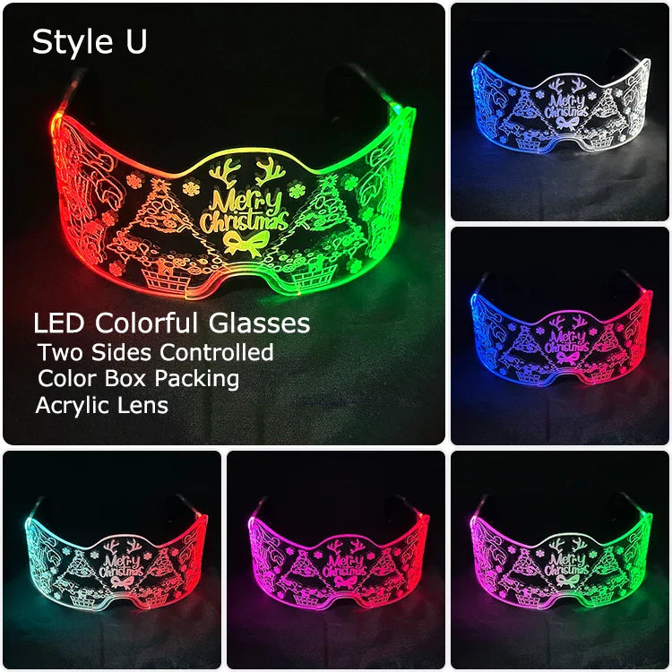 LED Light-Up Party Glasses – Acrylic Luminous Shades for Festivals, KTV, Bar & Stage Performances | Unisex for Adults & Kids