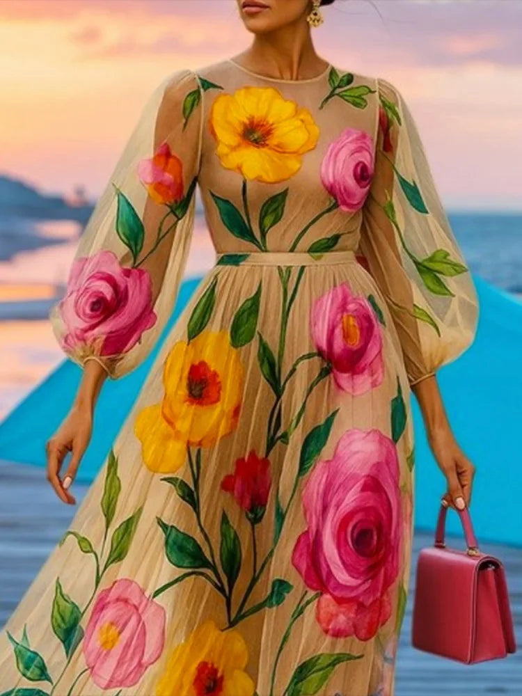 Bloom & Glow: Your Must-Have Chiffon Floral Midi for Every Occasion!