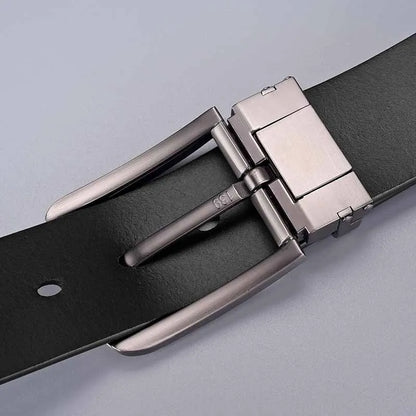 Men's Plus Size Faux Leather Belt Alloy Pin Buckle 3.3cm Black 120–140cm