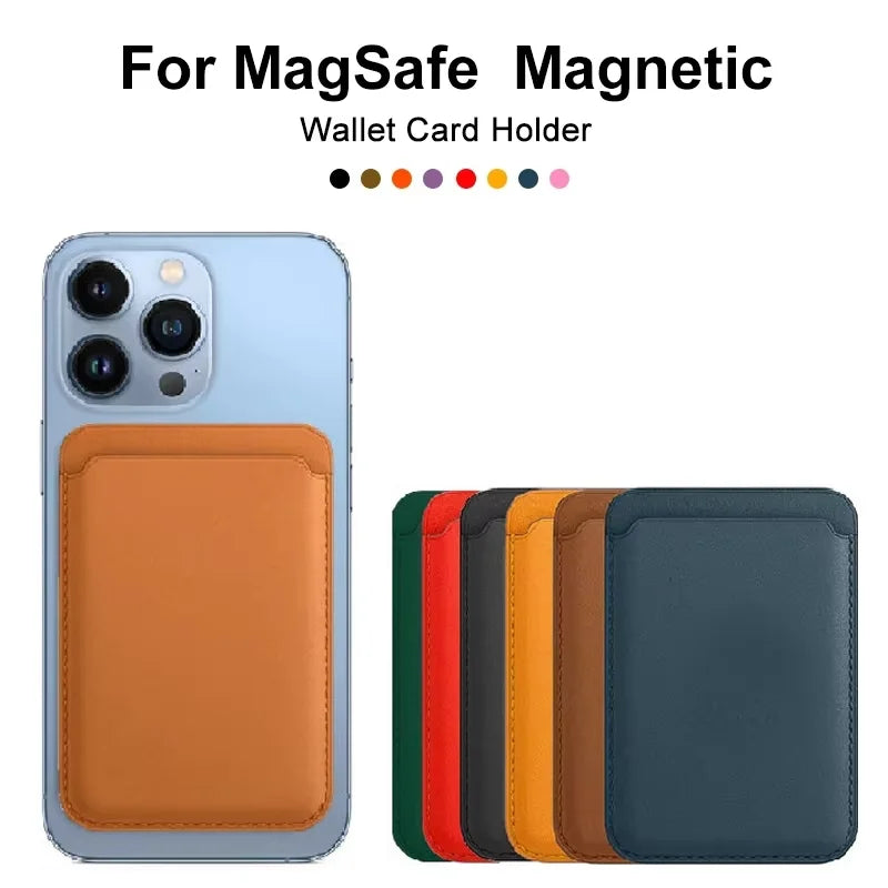 MagSafe Leather Wallet Case Card Holder iPhone Samsung Magnetic Cover