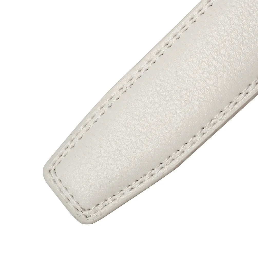 Unisex Thin Leather Belt Strap Without Buckle 3.1cm 110–130cm