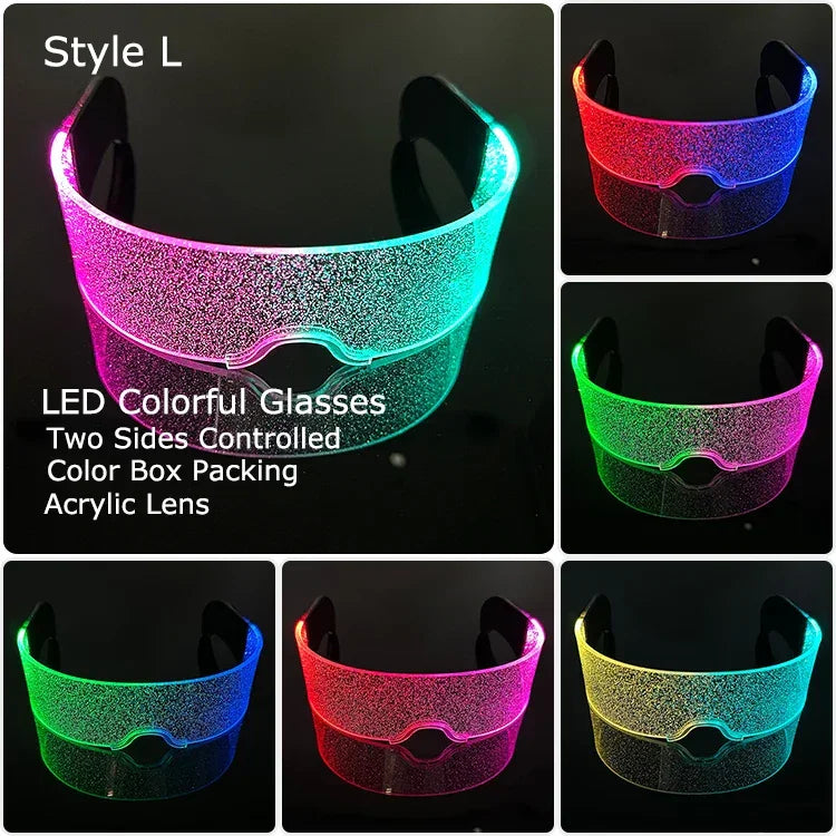 LED Light-Up Party Glasses – Acrylic Luminous Shades for Festivals, KTV, Bar & Stage Performances | Unisex for Adults & Kids
